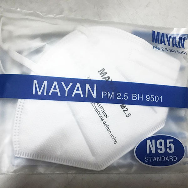 Khẩu trang chống bụi lọc 95% bụi  Mayan BH 9501