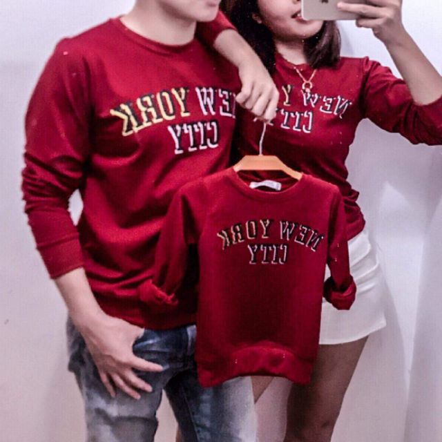 Áo GIA đình màu đỏ HÀNG đẹp comblo 3-@
