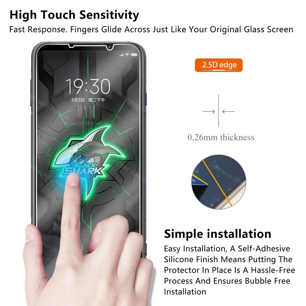 Kính Cường Lực Xiaomi Black Shark 3 Pro - Không FULL, 9H-0.26mm