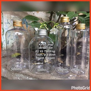 [HOT]Chai pet nắp nhôm 150ml 250ml 500ml