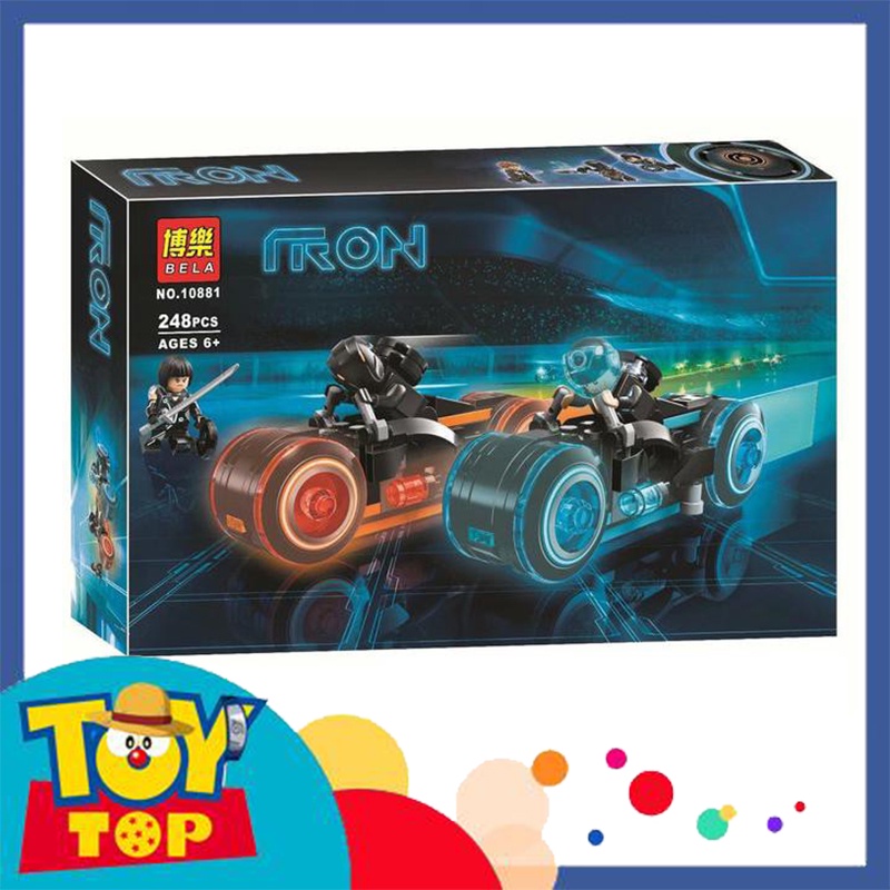 Đồ chơi lắp ráp ghép xe máy motor đua xe trò chơi thế giới ảo Tron Legacy xếp hình Lri Bla 10881 mô phỏng 21314
