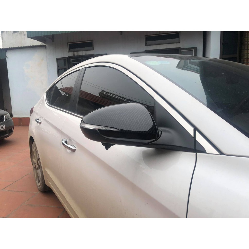 Ốp gáo gương xe Elantra 2016 đến 2023 cao cấp mẫu mạ crom/ carbon