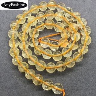  7A  trên cùng  Hạt đá Citrine 6   8   10mm Tròn 100% Vòng tay tự làm bằng đá rời tự nhiên 