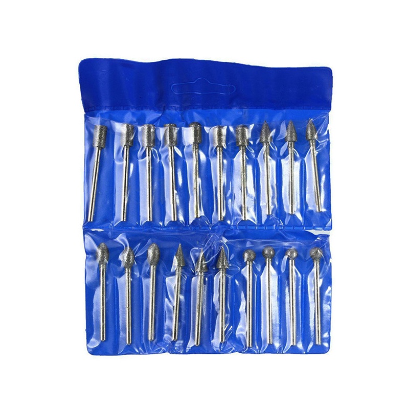Set 20 mũi khoan điêu khắc kim cương 3mm mới tiện dụng