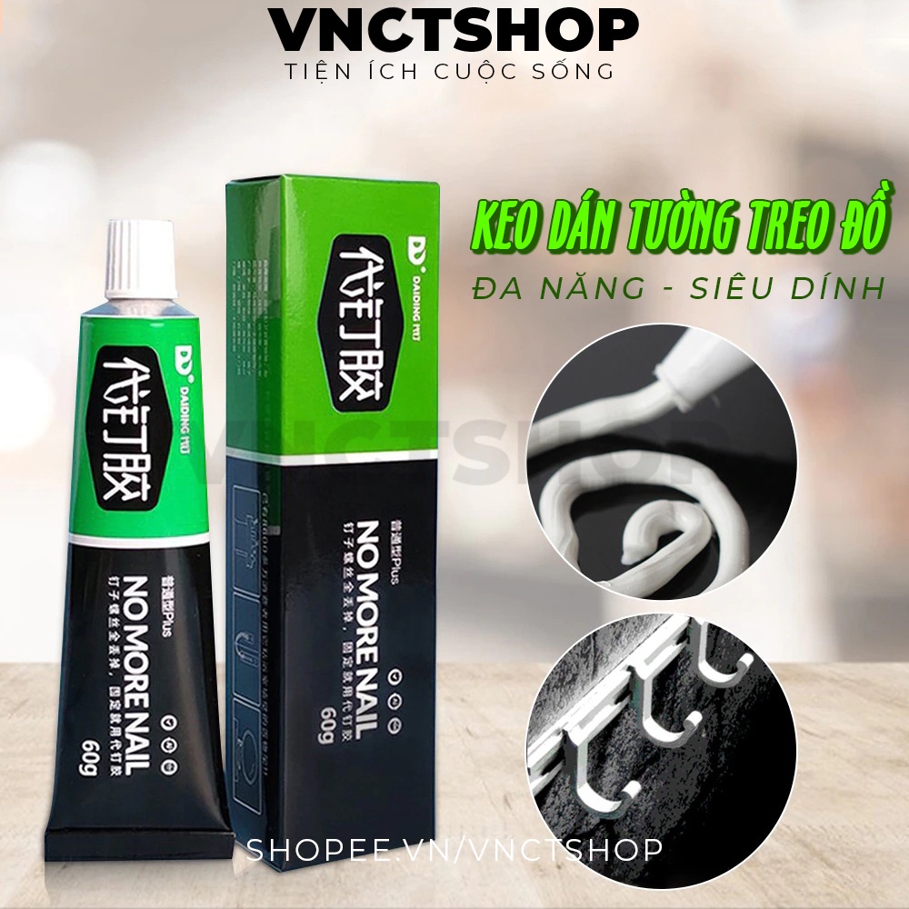 Keo dán tường đa năng siêu dính chắc no more nail chịu lực treo đồ kệ dán nhựa gỗ chống thấm nước