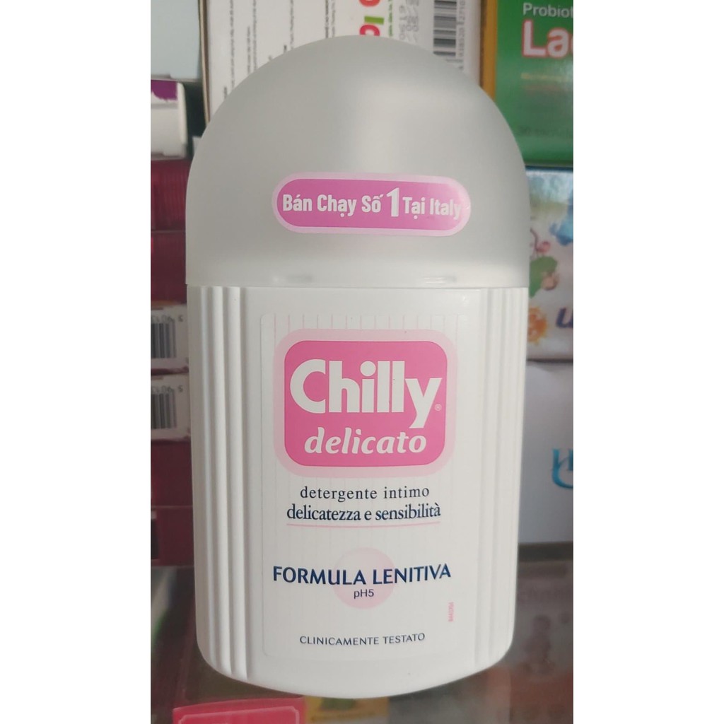 Chilly Gel dung dịch vệ sinh phụ nữ, Delicato (chai 200ml) bán chạy số 1 tại italy / chily