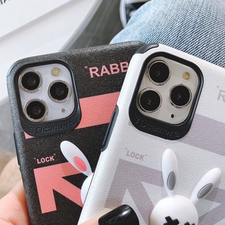 Ốp Lưng Da IMD Full dòng máy Hình Nổi Rabbit Off White