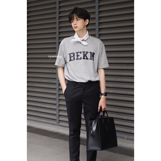 RYAN - Áo thun nam BEKN ngắn tay vải cotton thương hiệu RYAN form rộng phong cách Hàn Quốc