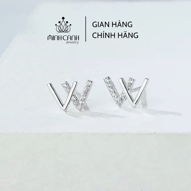Bông Tai Bạc Nữ Hình Chư W - Minh Canh Jewelry