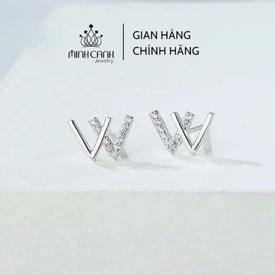 Bông Tai Bạc Nữ Hình Chư W - Minh Canh Jewelry
