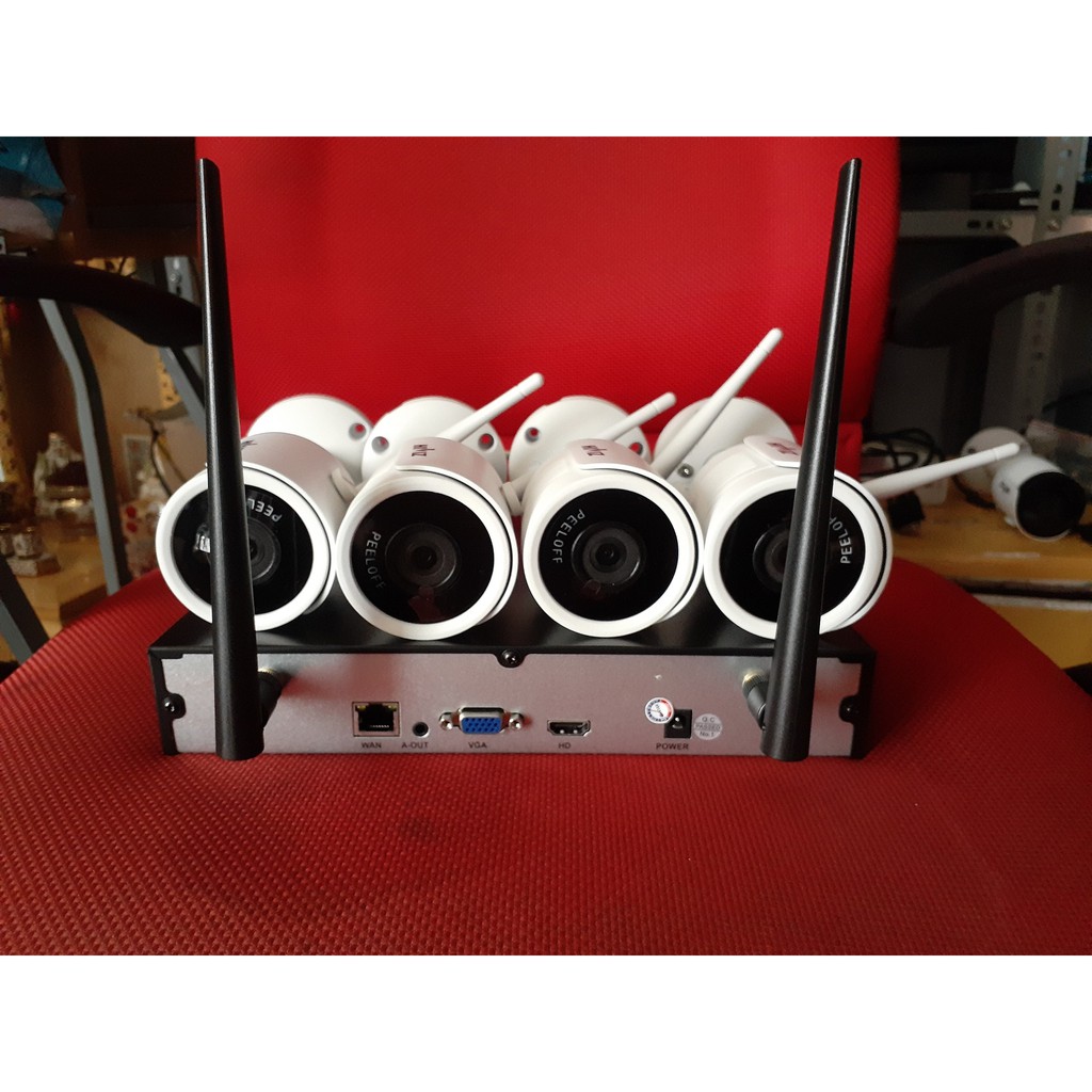 BỘ KIT WIFI HIVIZ HI-KIT904W 2.0MP 9 KÊNH - Đủ bộ 4 mắt than trụ vỏ kim loại 2.0mp, đủ phụ kiện lắp đặt - CHÍNH HÃNG