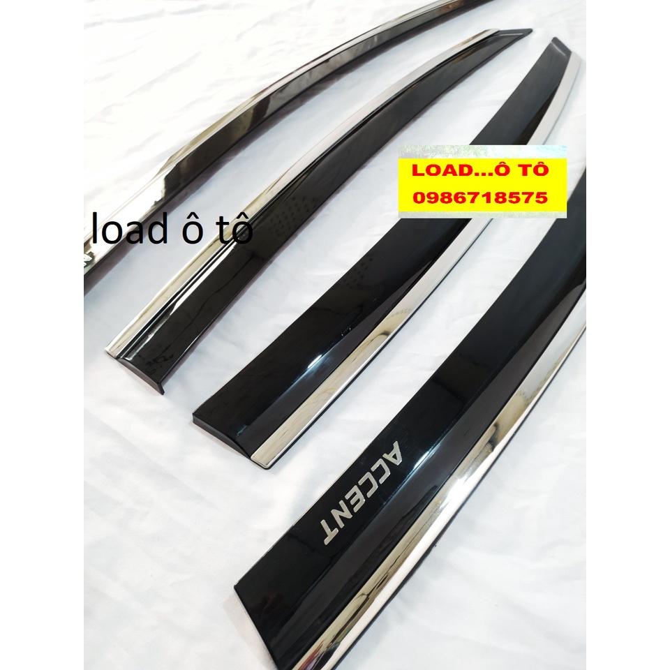 Vè Che Mưa Chỉ Inox Huyndai Accent 2023-2018 Mẫu Đen Cao Cấp Có Chỉ Inox