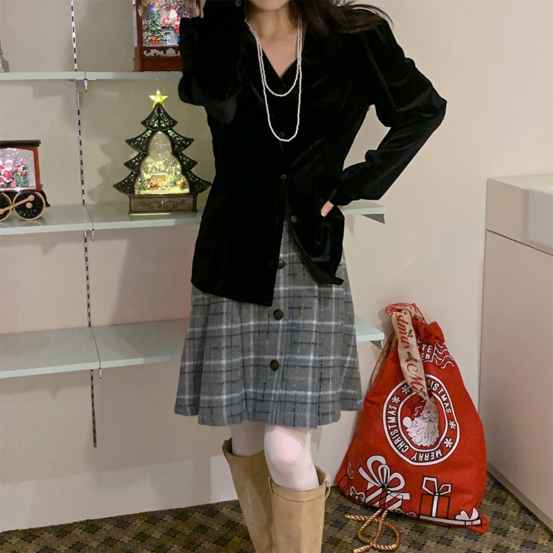 SUXI Áo Sơ Mi Tay Dài Cổ Chữ V Màu Sắc Thanh Lịch