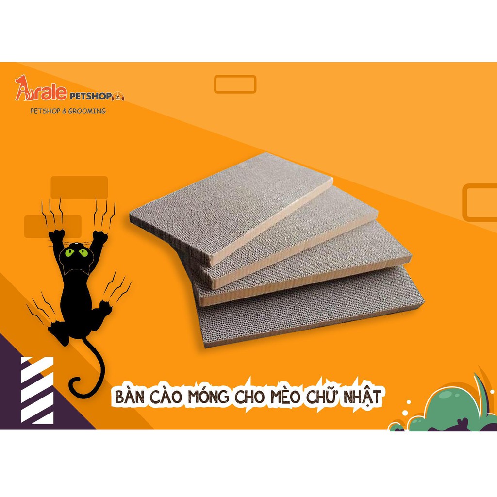 BÀN CÀO MÓNG CHO MÈO CHỮ NHẬT LƯỢN SÓNG