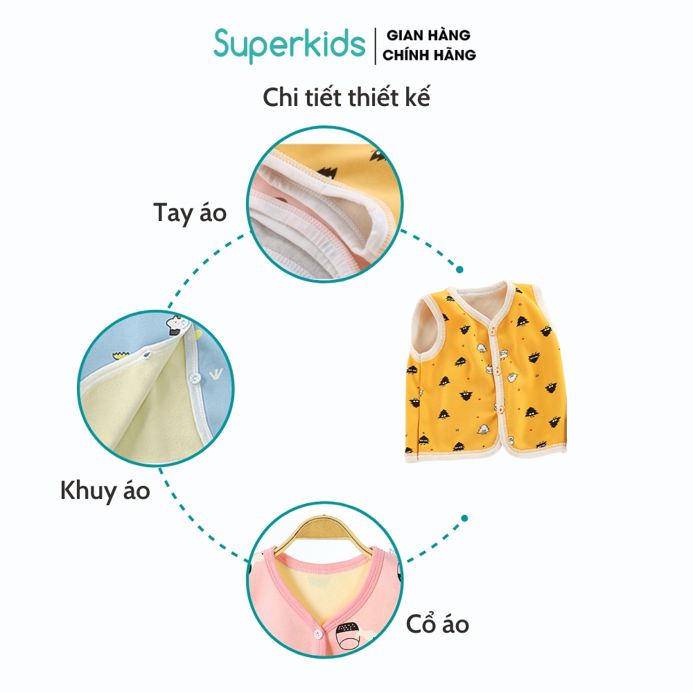 Combo 03 áo gile nỉ bông cho bé 5-15kg QATE516