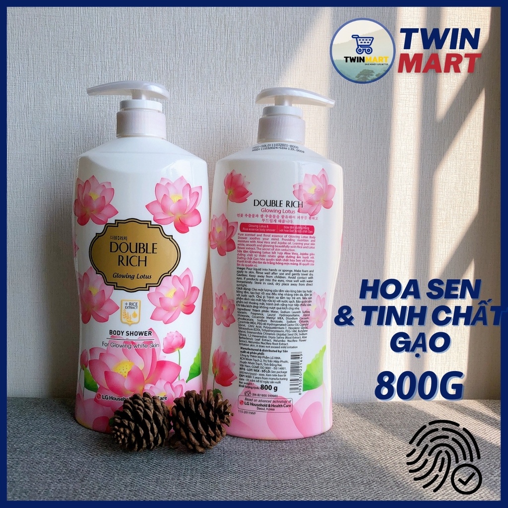 [800ml] DATE XA 2024 TPHCM Sữa Tắm Hương Hoa Double Rich Body Shower - thương hiệu Hàn Quốc - Hoa Hồng - Anh Đào - Iris