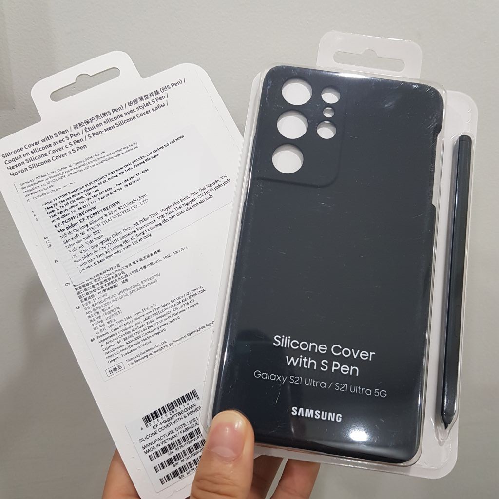 Ốp Lưng Silicon Kèm Bút S Pen Samsung Galaxy S21 Ultra - Chuẩn Zin New