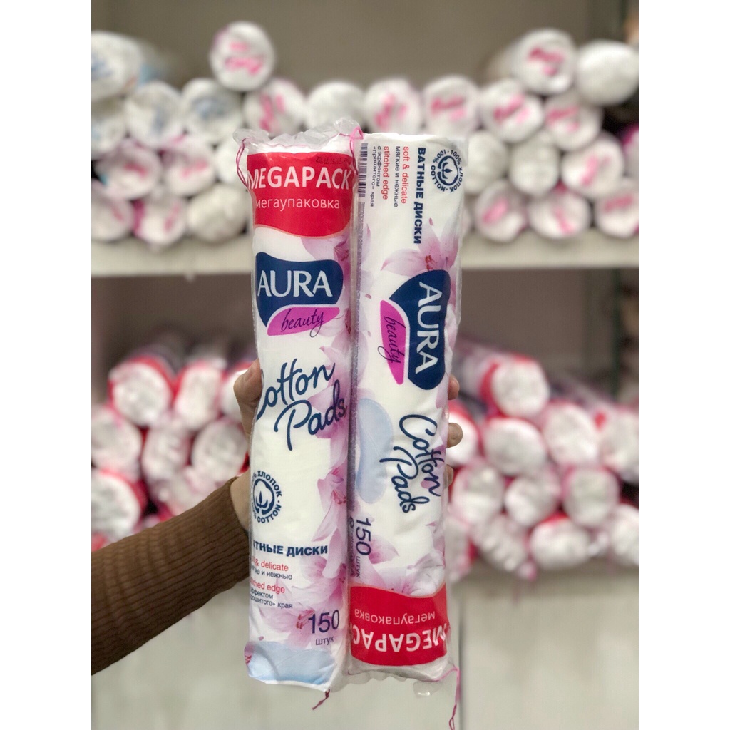 Bông Tẩy Trang Aura Beauty 150 Miếng