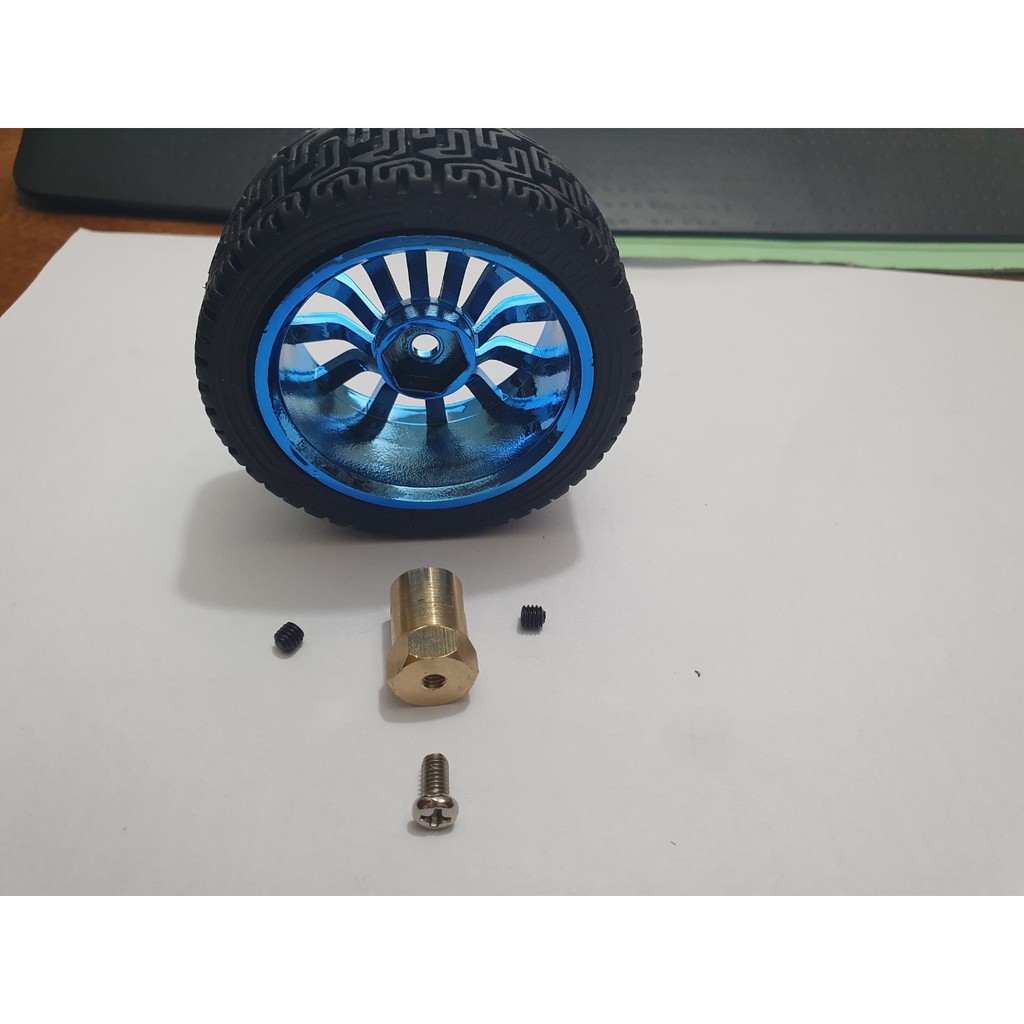 Lốp bánh xe 65mm độ ma sát cao, kèm khớp nối - hàng cao cấp loại đẹp | BigBuy360 - bigbuy360.vn