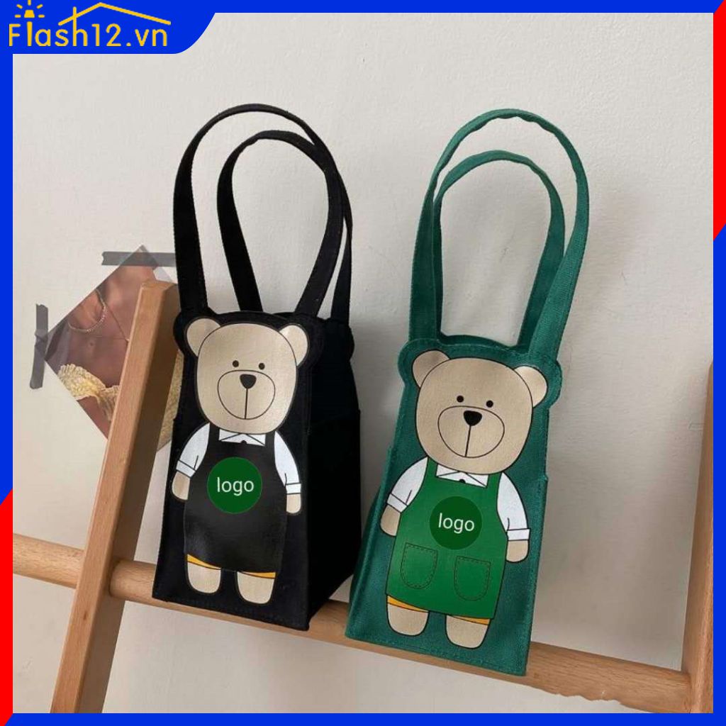 ⚡Trong kho⚡ Starbucks Túi tote Đựng Cốc Cà Phê Hình Gấu Dễ Thương