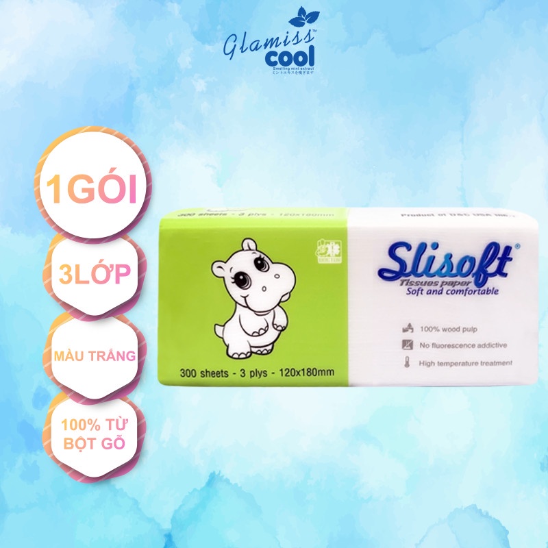 Giấy rút đa năng cao cấp, giấy rút Slisoft Trắng 300 lớp siêu dai, mềm mịn an toàn cho sức khỏe
