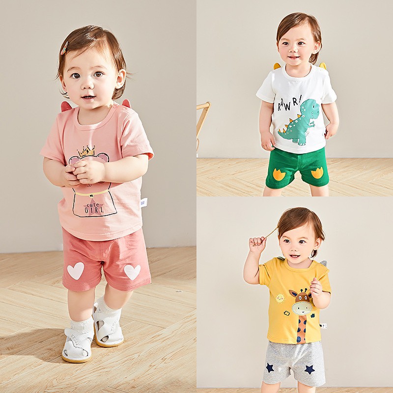 Bộ thun lạnh Minky cộc tay họa tiết ngộ nghĩnh cho bé trai, bé gái từ 7-16kg - BO68