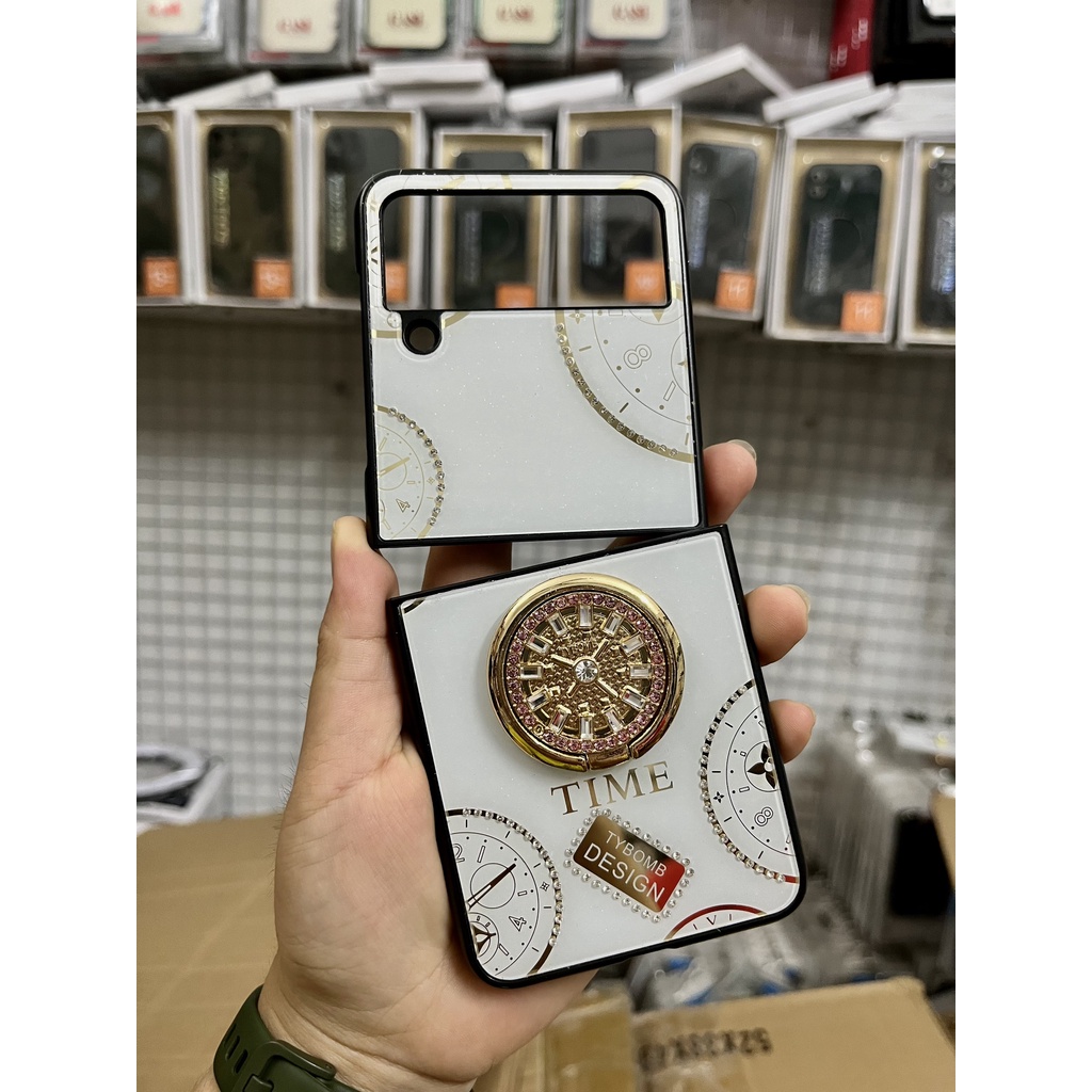 CHÍNH HÃNG  Ốp TYBOMB TIME ĐỒNG HỒ KÈM IRING lưng gương kính chống va đập, xước SAMSUNG ZFLIP ZFOLD Z FLIP Z FOLD 4 3