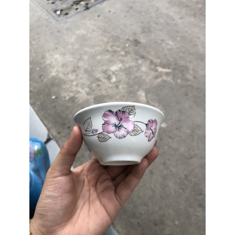 chén chè sứ bông hồng