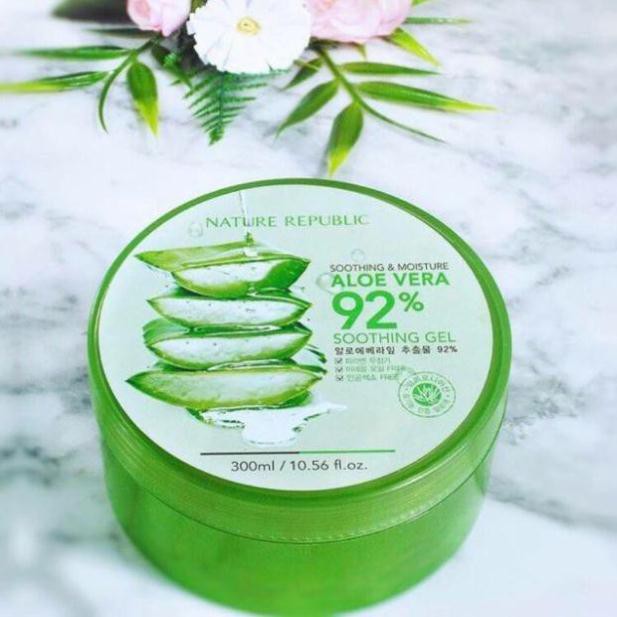 [CHÍNH HÃNG] Gel Lô Hội Nature Republic Aloe Vera 92% Soothing Gel 300ml