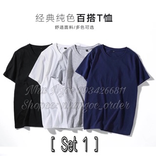 SET 4 ÁO THUN NAM, ÁO THUN NAM, ÁO PHÔNG TRƠN, ÁO PHÔNG NAM