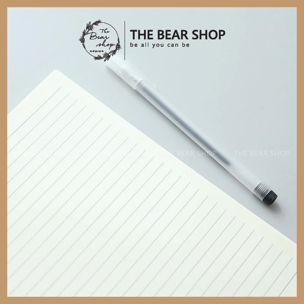 Bút gel mực đen nhám kiểu Muji đơn giản ngòi 0.38mm - The Bear Shop