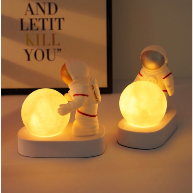 [Hàng mới về] Đèn ngủ Phi hành gia ôm mặt trăng trang trí phòng ngủ, nhà cửa - Đèn ngủ Decor
