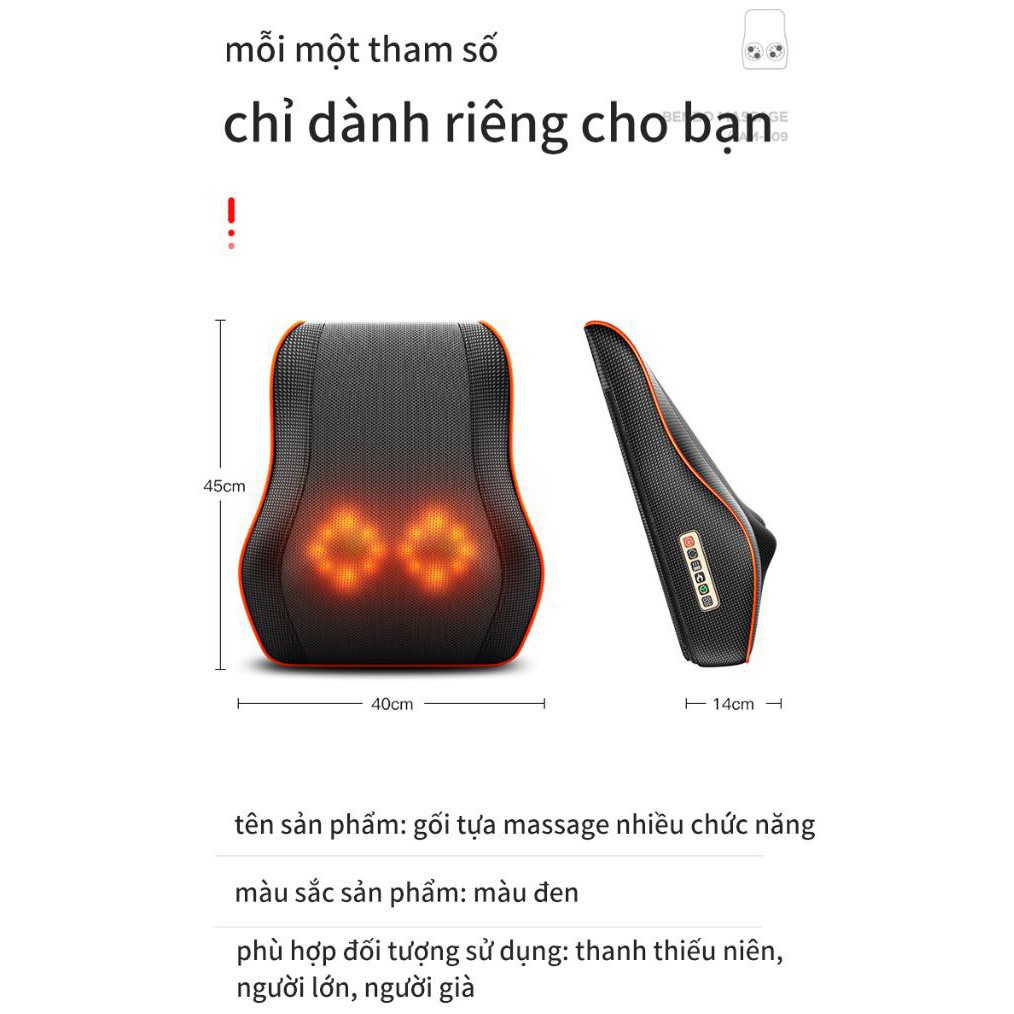 [ HÀNG CHÍNH HÃNG ] Gối tựa lưng massage nhiều chức năng BENBO MASSAGE - The Royal's Furniture [ UY TÍN ]