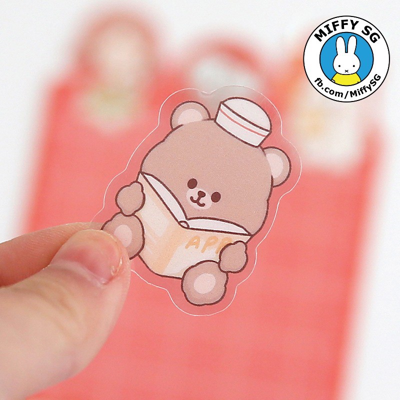 [TELADO] Túi 40 sticker PET không thấm nước hoạt hình xinh yêu thương chủ đề gấu con MINI ABU