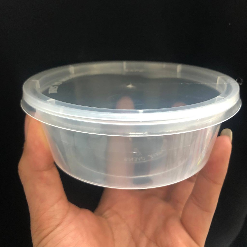 Combo 50 hộp đựng slime 250ml nhựa trong suốt có nắp đậy