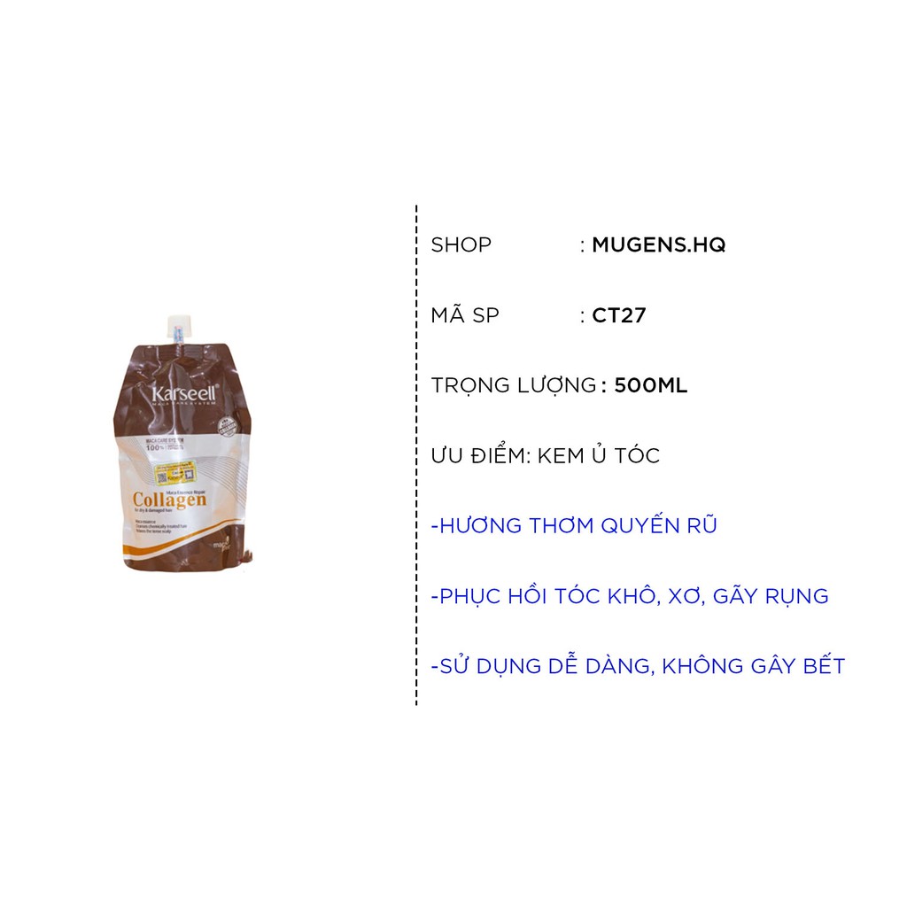 Kem ủ tóc Phục hồi tóc Collagen Karseell Maca 500ML Hàng Chính Hãng-CT27 | BigBuy360 - bigbuy360.vn