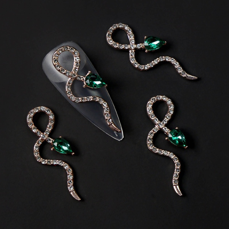 Phụ Kiện Hợp Kim Đính Trang Trí Móng Tay Hình Rắn Độc Đáo