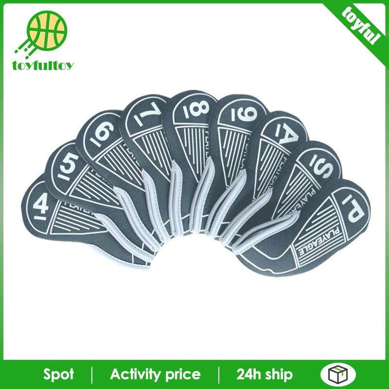 Set 9 Vỏ Bọc Bảo Vệ Đầu Gậy Đánh Golf Bằng Cao Su Tổng Hợp Màu Đỏ