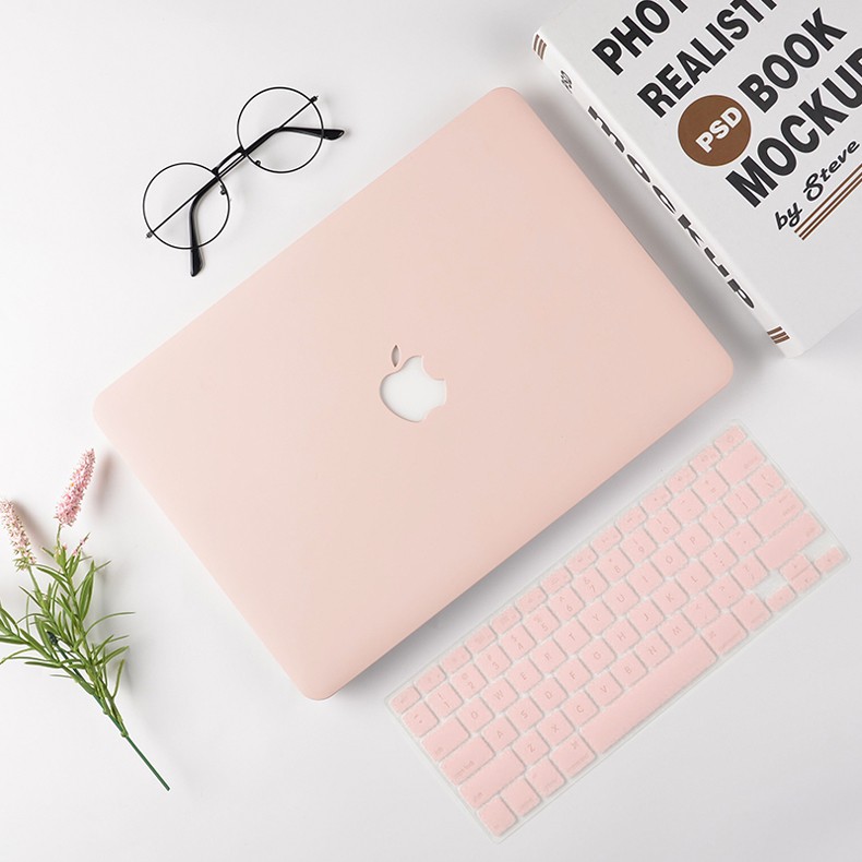 COMBO ỐP + PHỦ PHÍM MÀU HỒNG PASTEL CHO MACBOOK(xem mô tả để lựa chuẩn size)