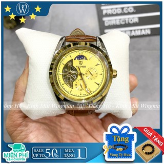 Đồng hồ cơ nam dây da cao cấp Tevise T795-2 full box, mặt kính sapphire chống xước, chống nước, bảo hành 03 năm