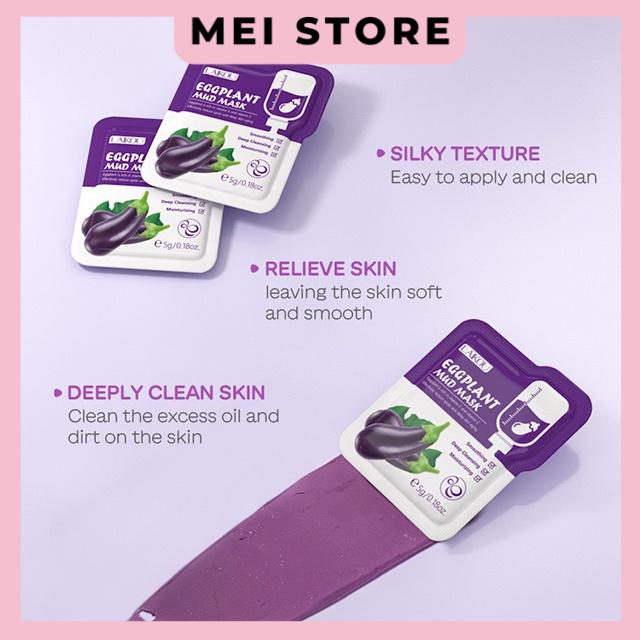 Set 12 Gói Mặt Nạ Laikou Bùn Cà Tím Làm Sạch Sâu Loại Bỏ Mụn Đầu Đen