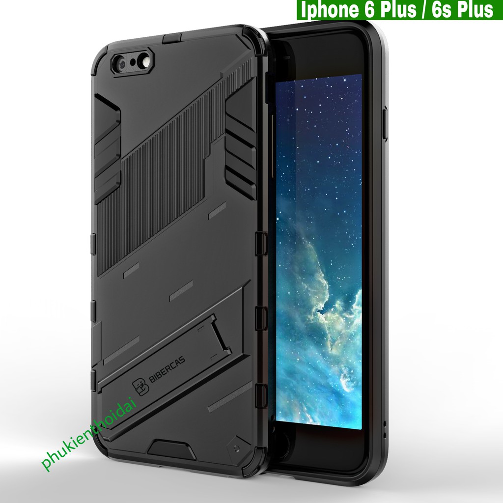 Iphone 6 Plus / 6s Plus / Iphone 11 / 14 Pro Ốp lưng chống sốc Iron Man Ver 2 cao cấp giá đỡ mặt lưng