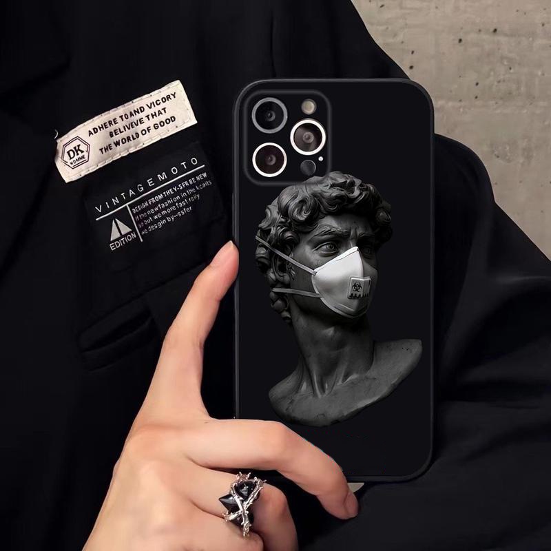 Ốp Lưng iphone da.vid độc hình tượng Hy Lạp cổ đại đeo kh.ẩu trang iPhone 6/7+/Xs/Xsmax/Xr/11/11pro/11promax/12/13/14