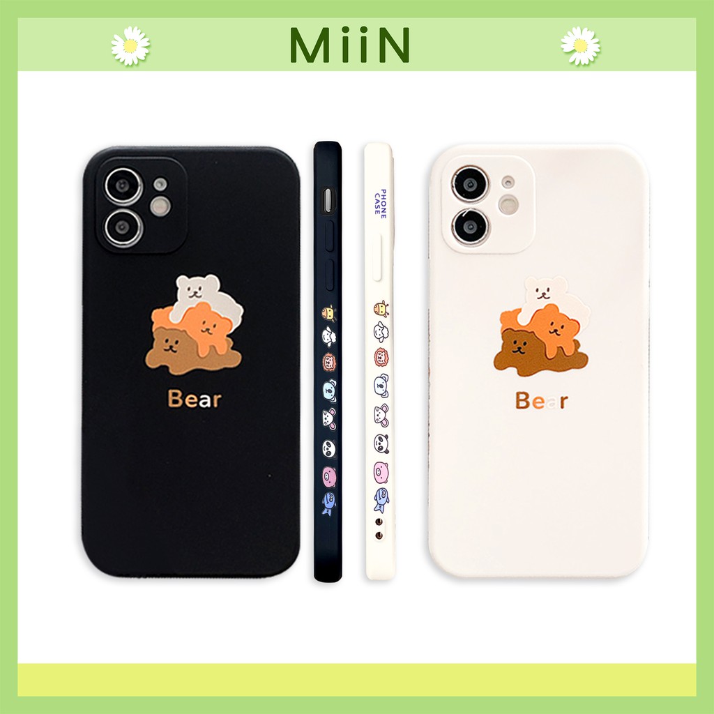 Ốp lưng iphone  3 Gấu in viền BVC 5/5s/6/6plus/6s/6splus/7/7plus/8/8plus/x/xs/11/12/pro/max/plus/promax/mini/case/awifi