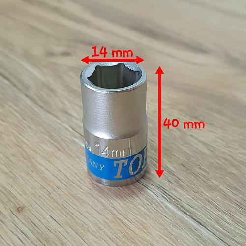 Đầu Tuýp 1/2 Lục Giác Dạng Đầu Chụp Size 14mm