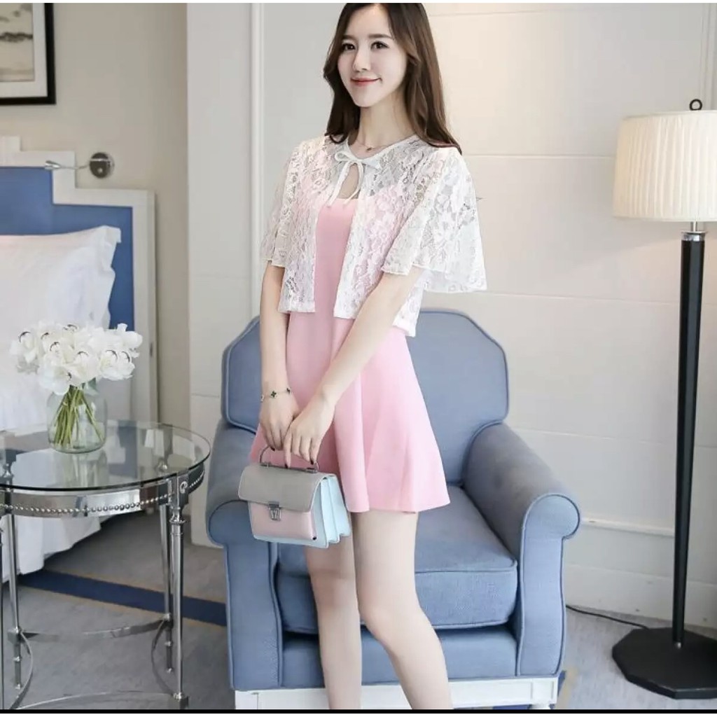 Áo Khoác Lửng Ren 2 Màu