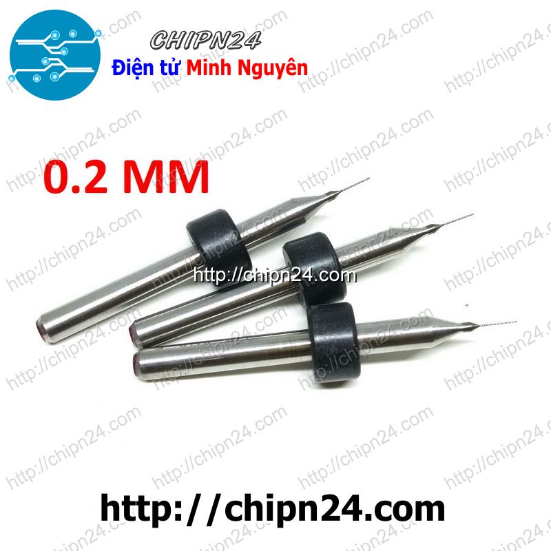 [2 CÂY] Mũi khoan mạch in CNC 0.2mm (Mạch điện tử, PCB)