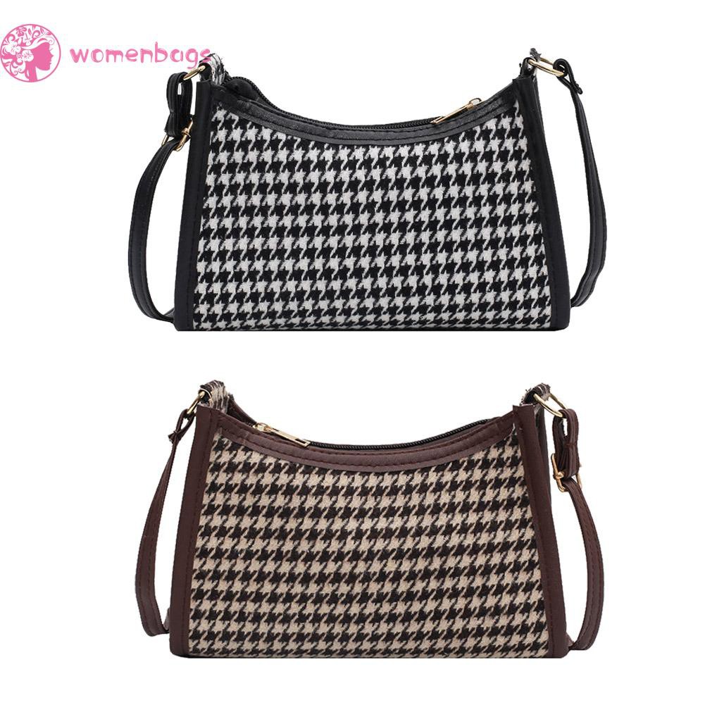 Túi xách đeo chéo vai bằng len thời trang kẻ sọc phong cách Hobo đường phố cổ điển cho nữ | BigBuy360 - bigbuy360.vn