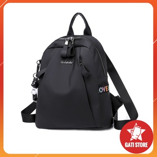 Balo Nữ Thời Trang Chất Vải Dù Chống Nước Cao Cấp - Tặng Móc Khóa Gấu (BLN-31)