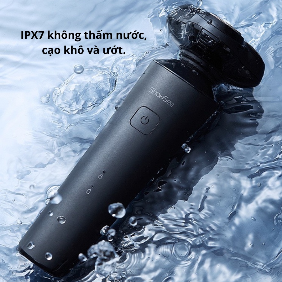Máy cạo râu điện Showsee F303-BK 3 lưỡi cạo 3D Kháng nước IPX7 pin sạc cao cấp Citiso